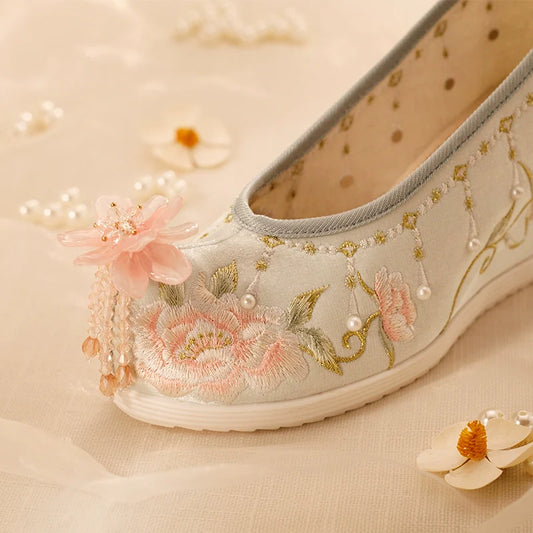 Vivian - Wedge Heels Embroidered Hanfu Shoes
