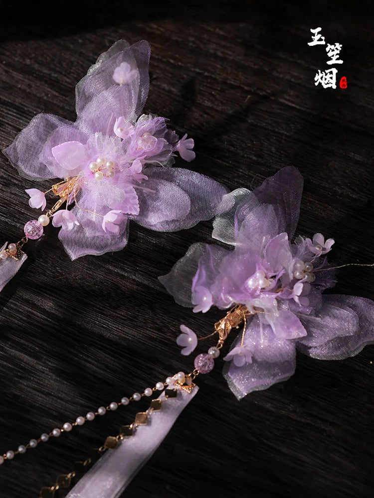Hair Clips: Silk Butterflies
