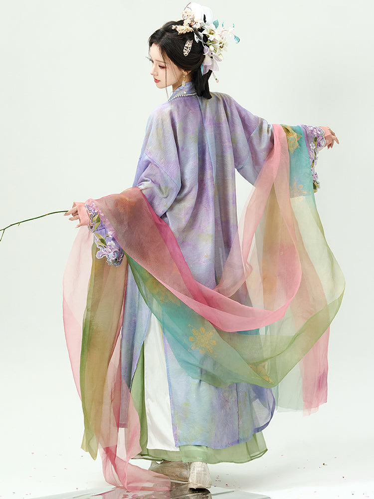 Rainbow Iris 鸢尾 - Fairy Spring and Summer Daily Song Dynasty Style Qiyao Ruqun Hanfu (Preorder)