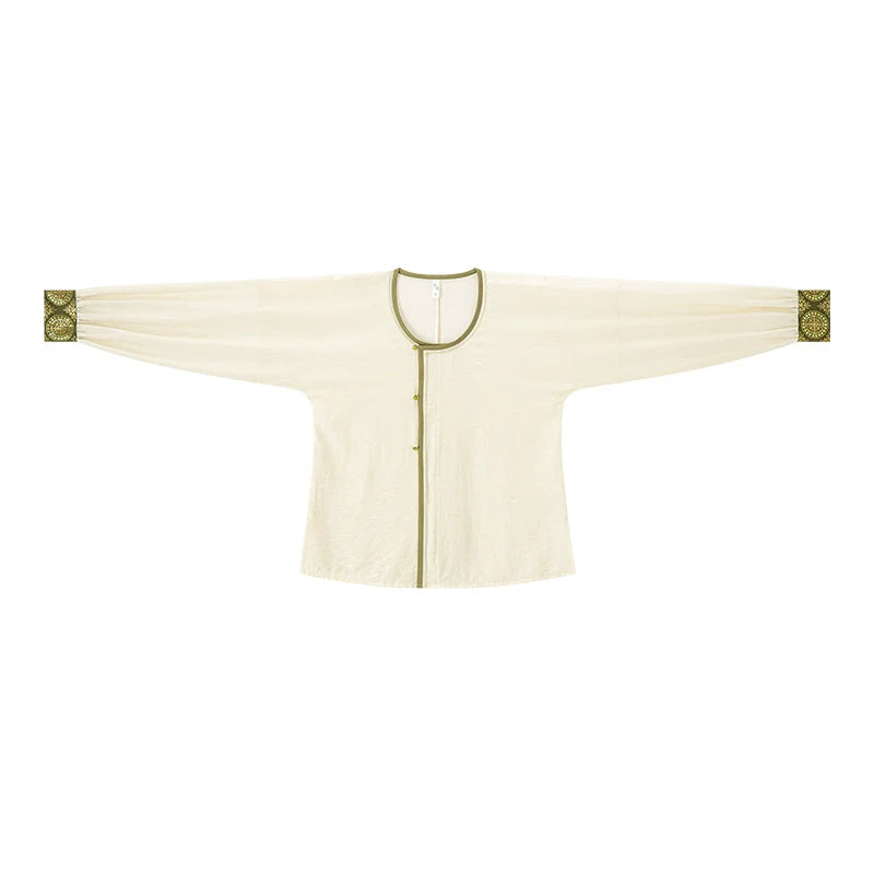 Camel Bells 驼铃 - Tang Dynasty Style Crew Neck Shirt Pleated Bloomers (Preorder)
