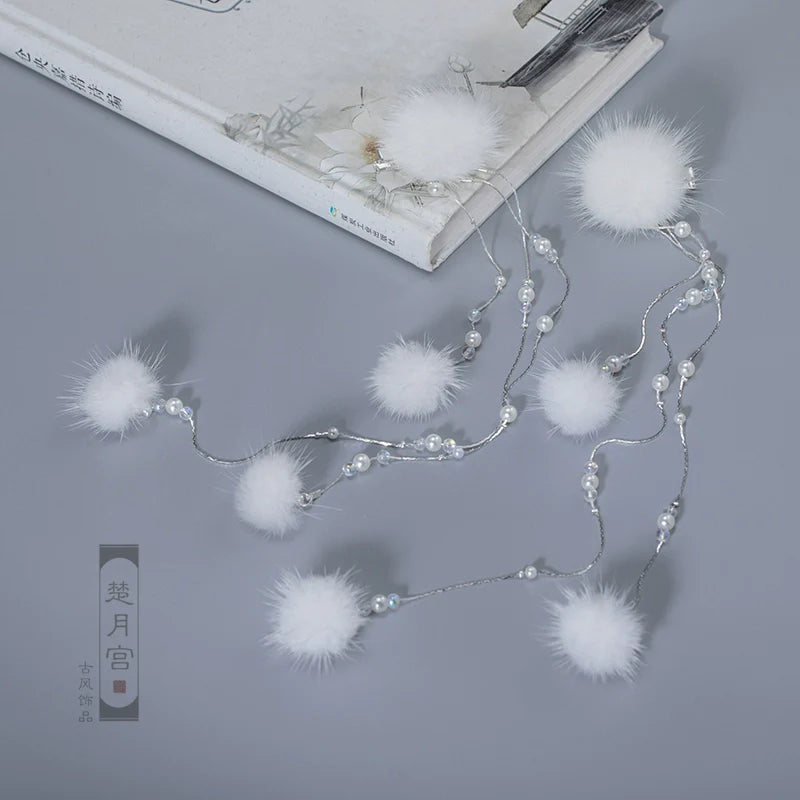 Hair Clips: Furry Snow