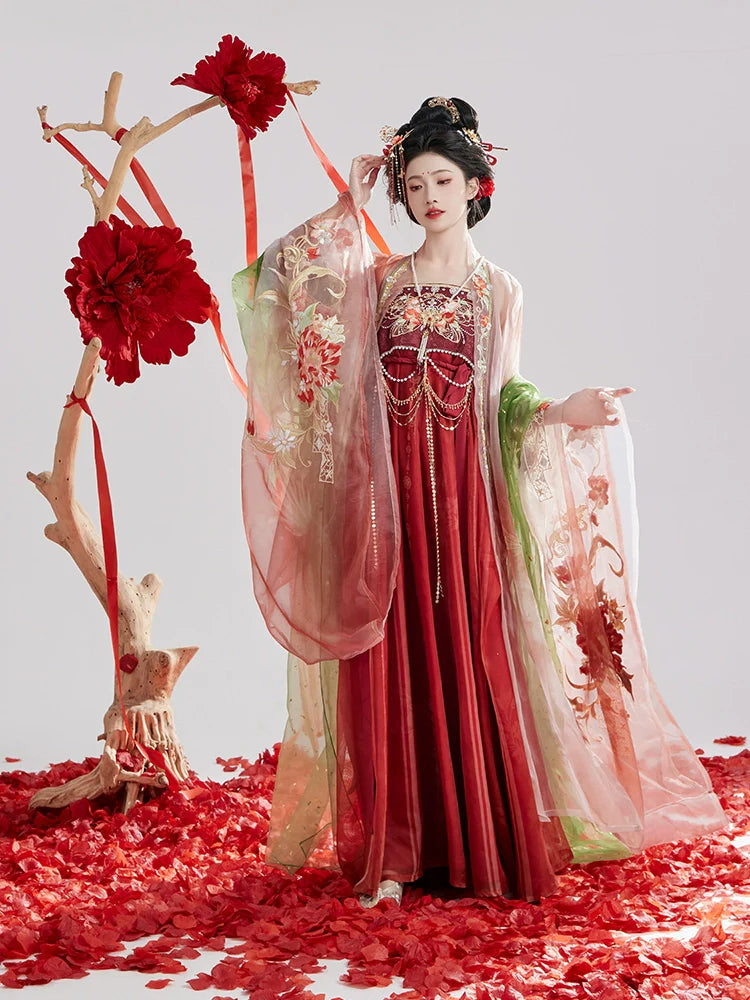 Camellia 山茶 - Tang Dynasty Style Hanfu Dress Heziqun