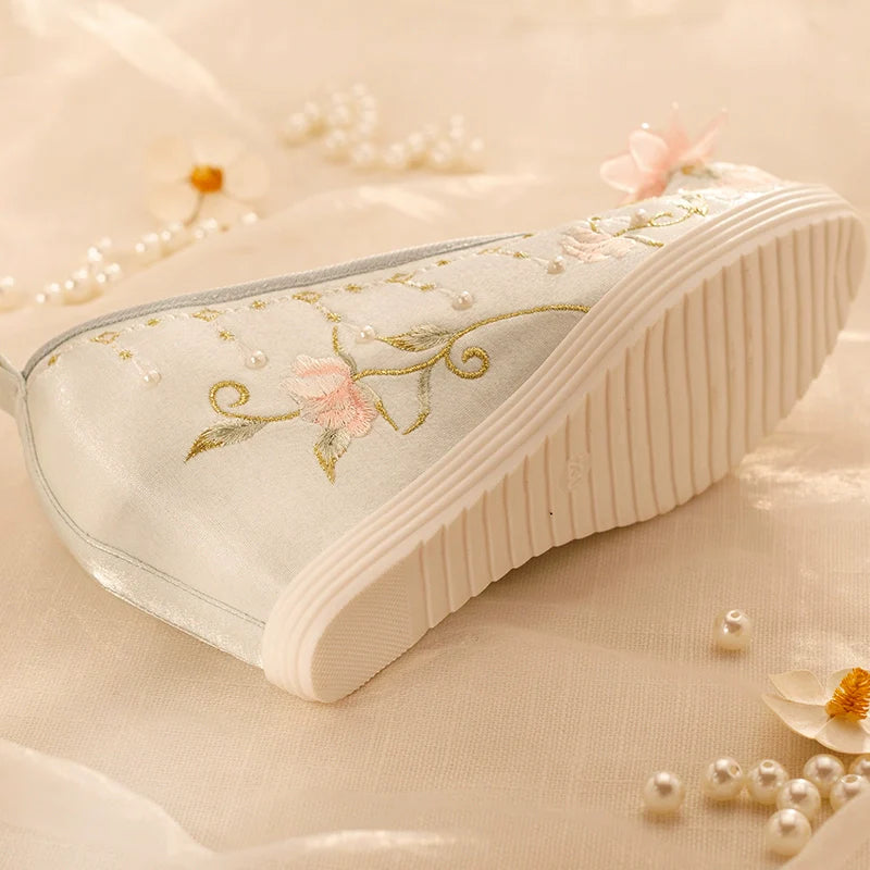 Vivian - Wedge Heels Embroidered Hanfu Shoes