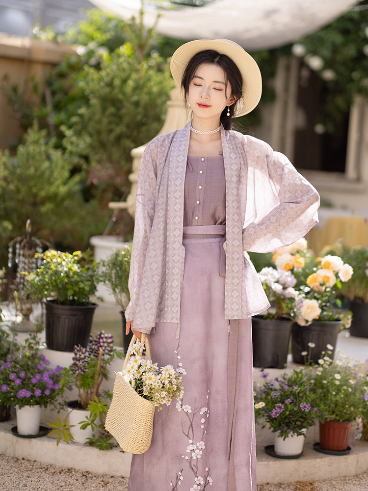 Yanluo 紫烟罗 - Song Dynasty New Chinese Style Outfit (Preorder)