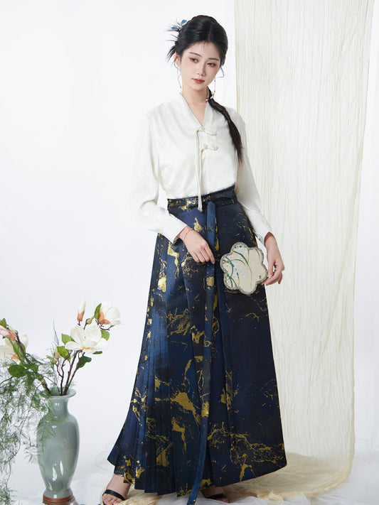 Quicksilver Sand 流银之砂 - Plus Size Hanfu Ming Dynasty Mamianqun