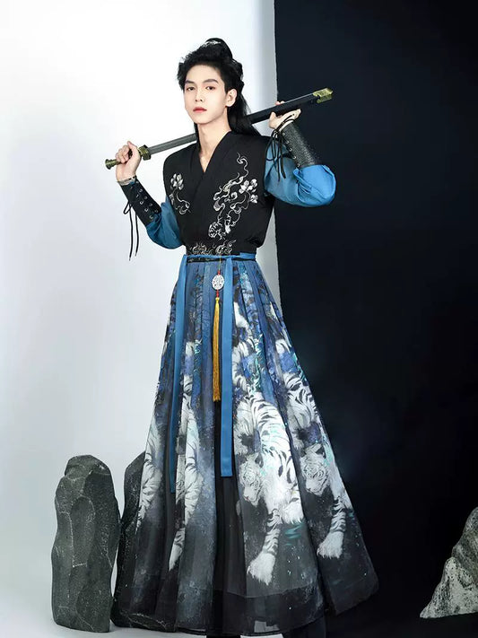 Wei Jin Wuxia Style Qiyao Ruqun - White Tiger 瑶光白虎