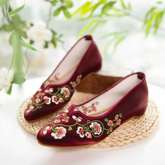Esme - Floral Embroidered Cheongsam Shoes