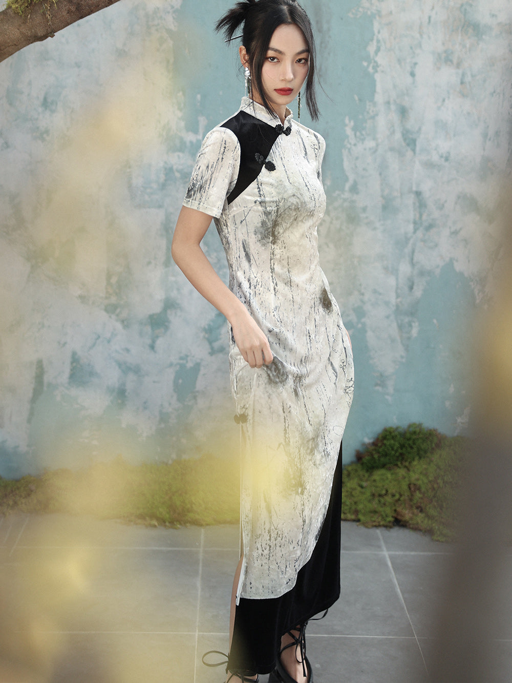 Velvet Fleur - Women's Summer New Chinese Style Cheongsam Dress