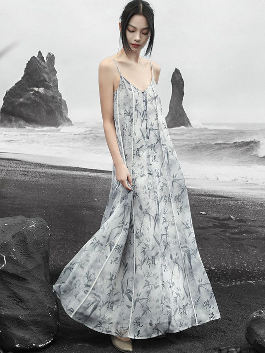 New Chinese Style Printed Slip Dress: Callie