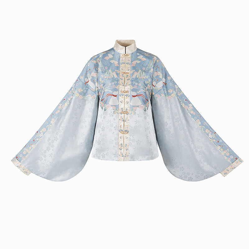 Northern Lights 北极之光 - Pipa Sleeve Top & Mamianqun Ming Dynasty Hanfu Set