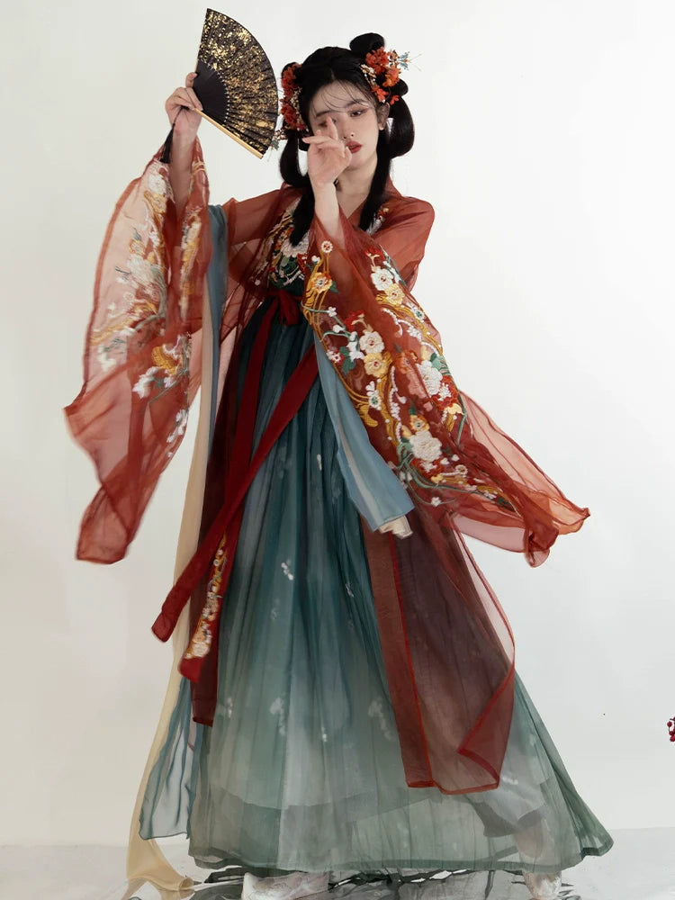 Painting Flower God 描金花神 - Tang Dynasty Style Hanfu Dress Heziqun