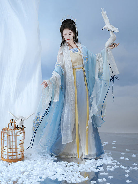 Qingshan Weaving Snow 晴山织雪 - Song Dynasty Style Qiyao Ruqun Hanfu