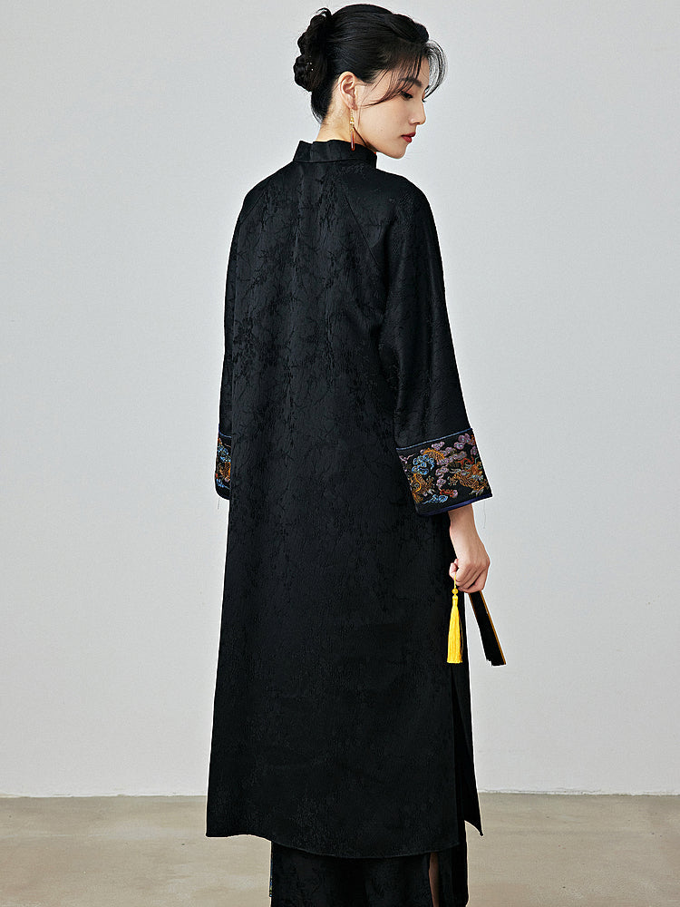 Onyx - Jacquard Satin Cheongsam Dress