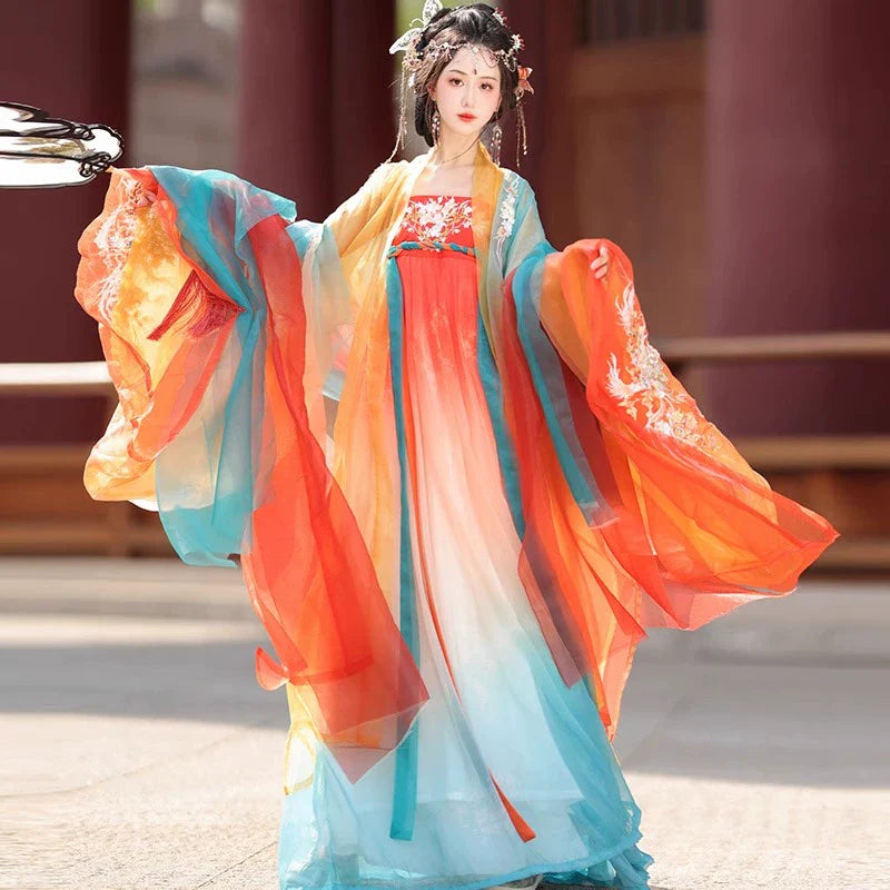Listen to Rain 听雨 - Tang Dynasty Style Hanfu Dress Heziqun