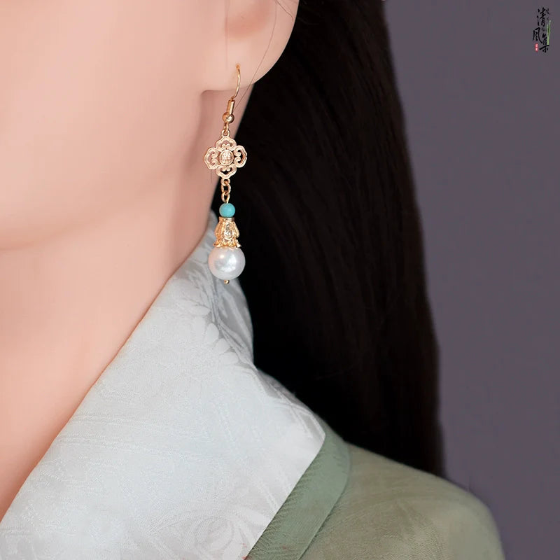 Turquoise Chinese Style Earrings