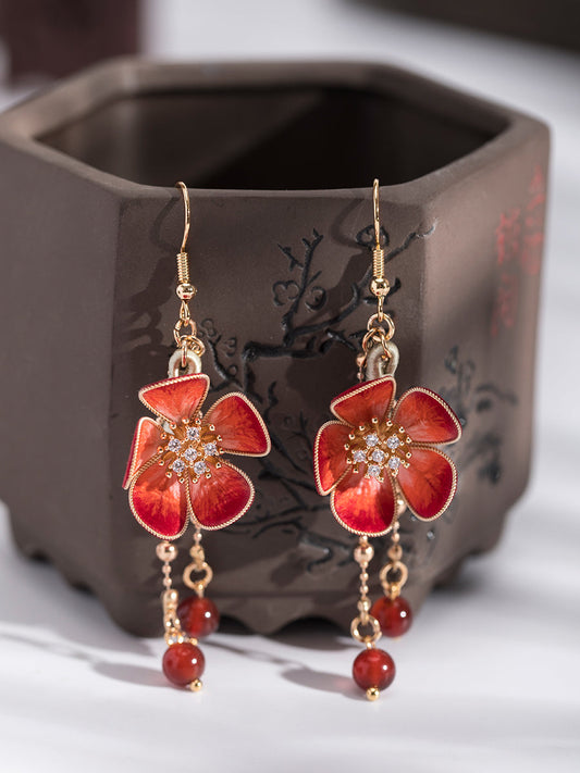 Plum Blossoms Chinese Style Earrings