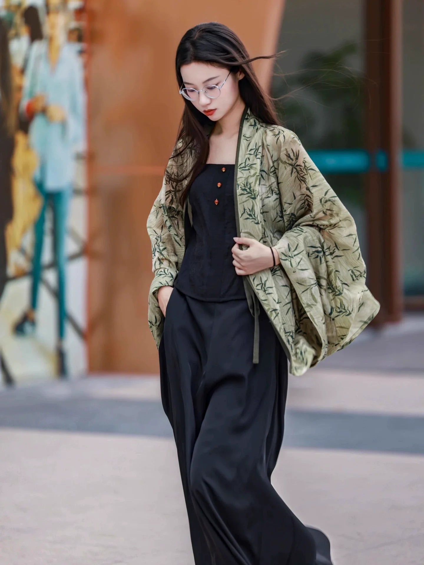Yujun 玉君 - Modern Wei Jin Northern Dynasties Bamboo Cardigan (Preorder)