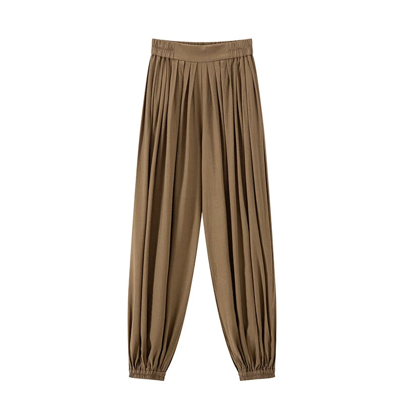 Camel Bells 驼铃 - Tang Dynasty Style Crew Neck Shirt Pleated Bloomers (Preorder)