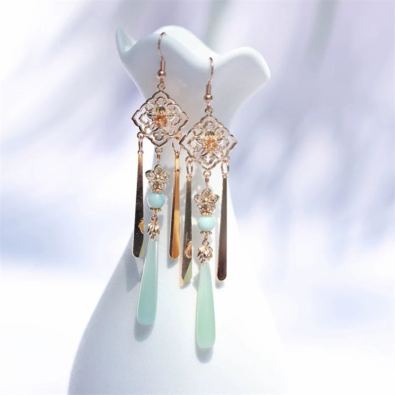 Ocean Droplets Chinese Style Earrings
