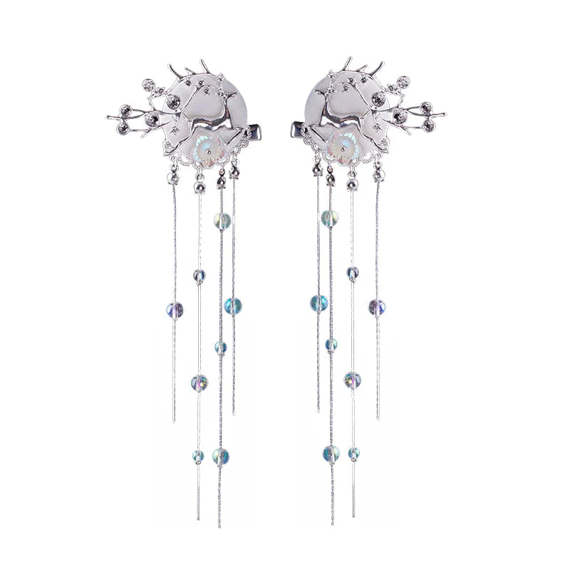 Long Tassels Hair Clips: Ancient Deer