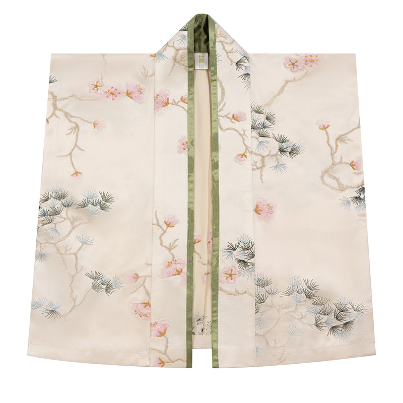 Qiantong 芊桐 - Tang Dynasty Style Beizi Silk and Satin Qiyao Ruqun (Preorder)
