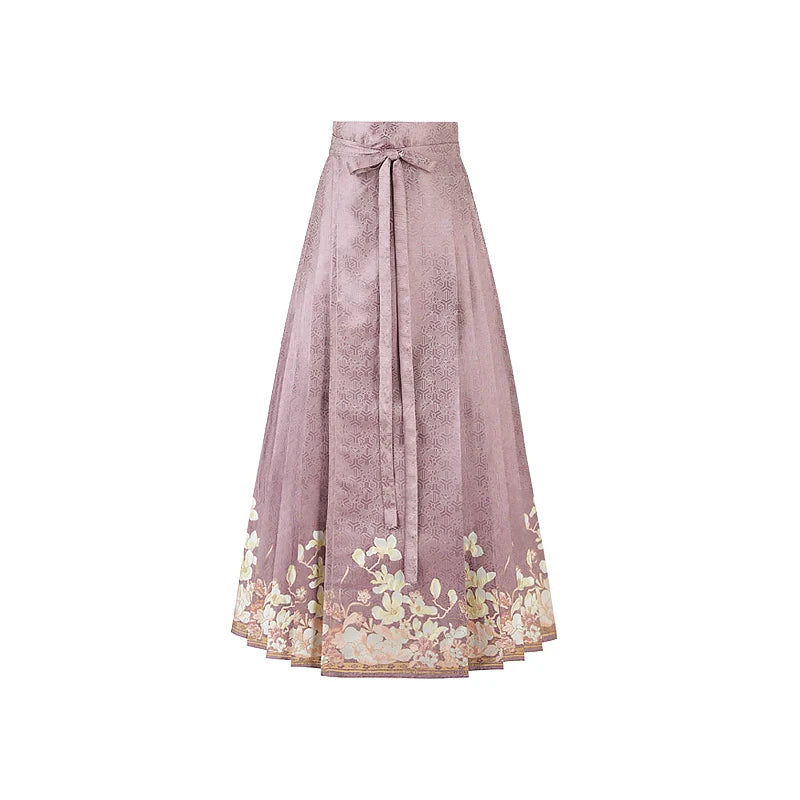 Ming Dynasty Modern Hanfu, Mamianqun, Evening Jade 晚玉