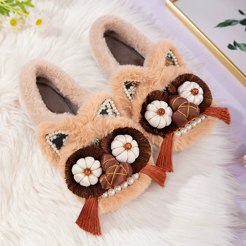 Katherine - Traditional Chinese Lion Furry Shoes