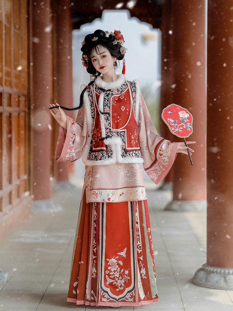 Celadon - Late Qing Dynasty Han Lady Outfit for Autumn and Winter