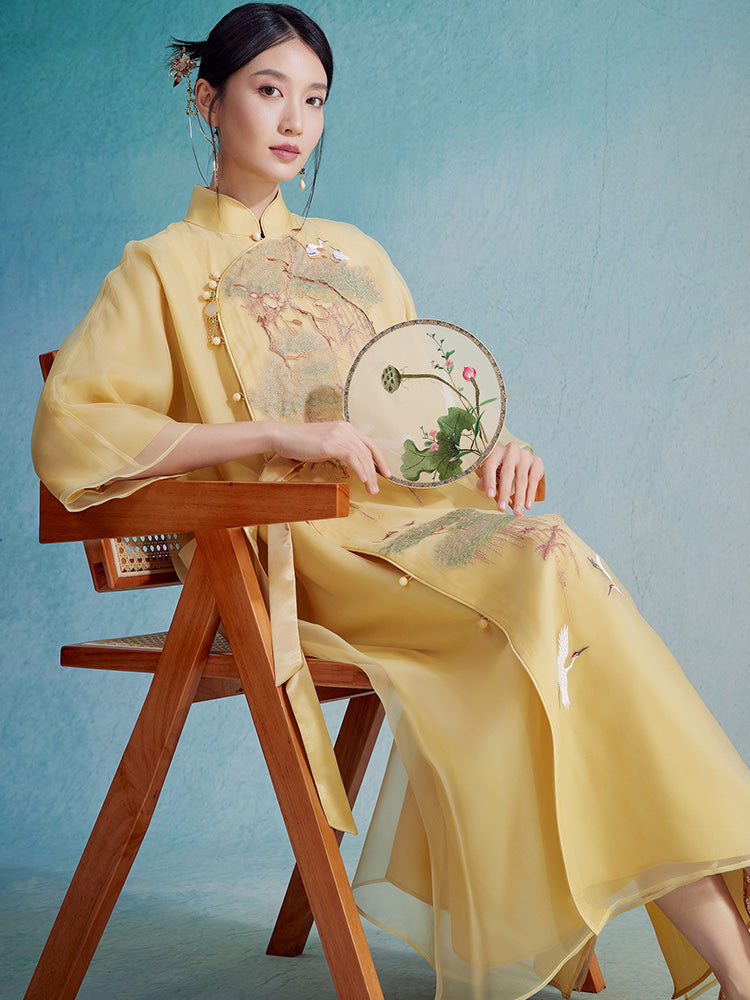 Xiangye - 100% Silk Loose Cheongsam Dress