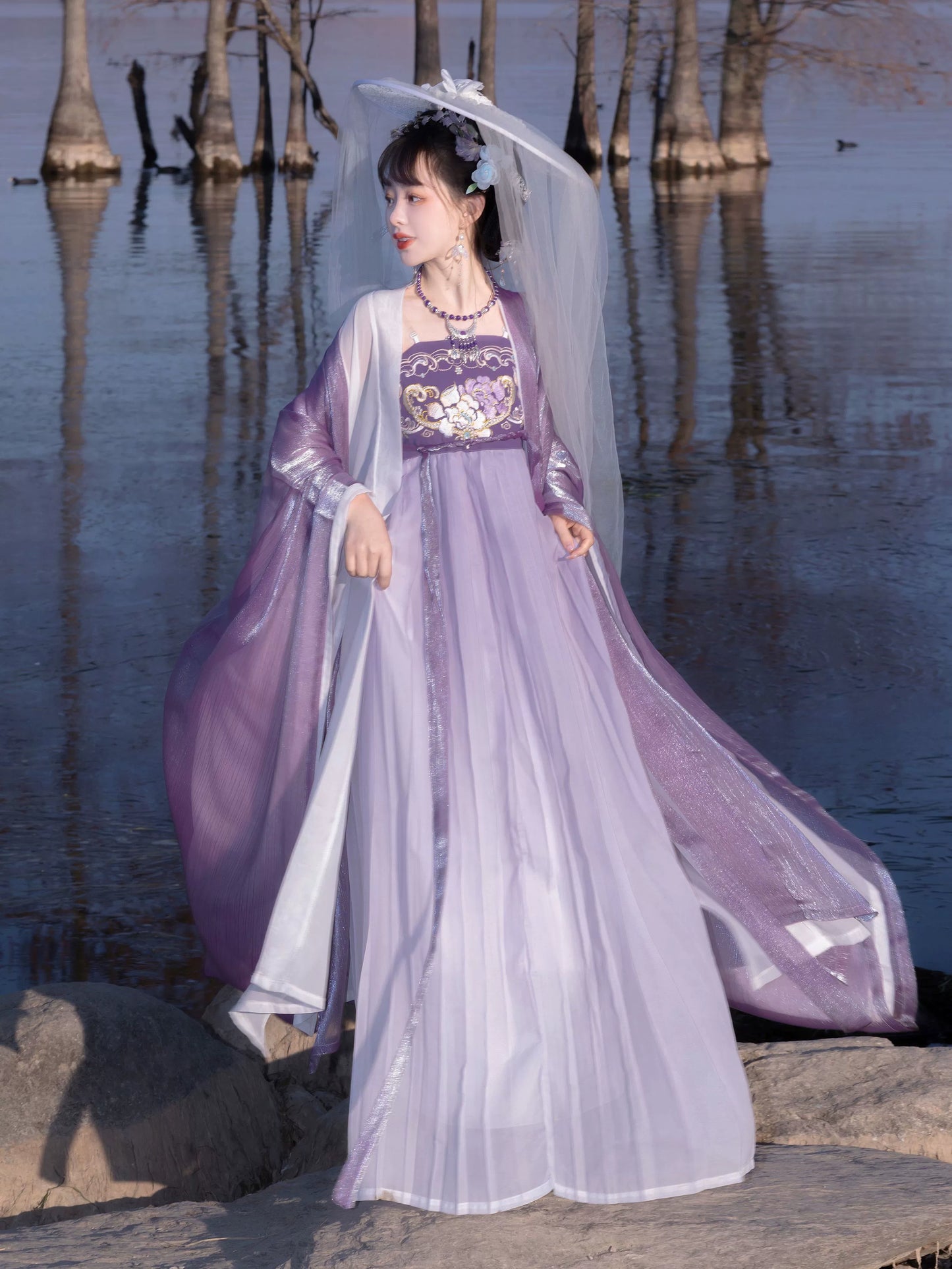 Mauve 桔梗 - Tang Dynasty Style Hanfu Dress Heziqun