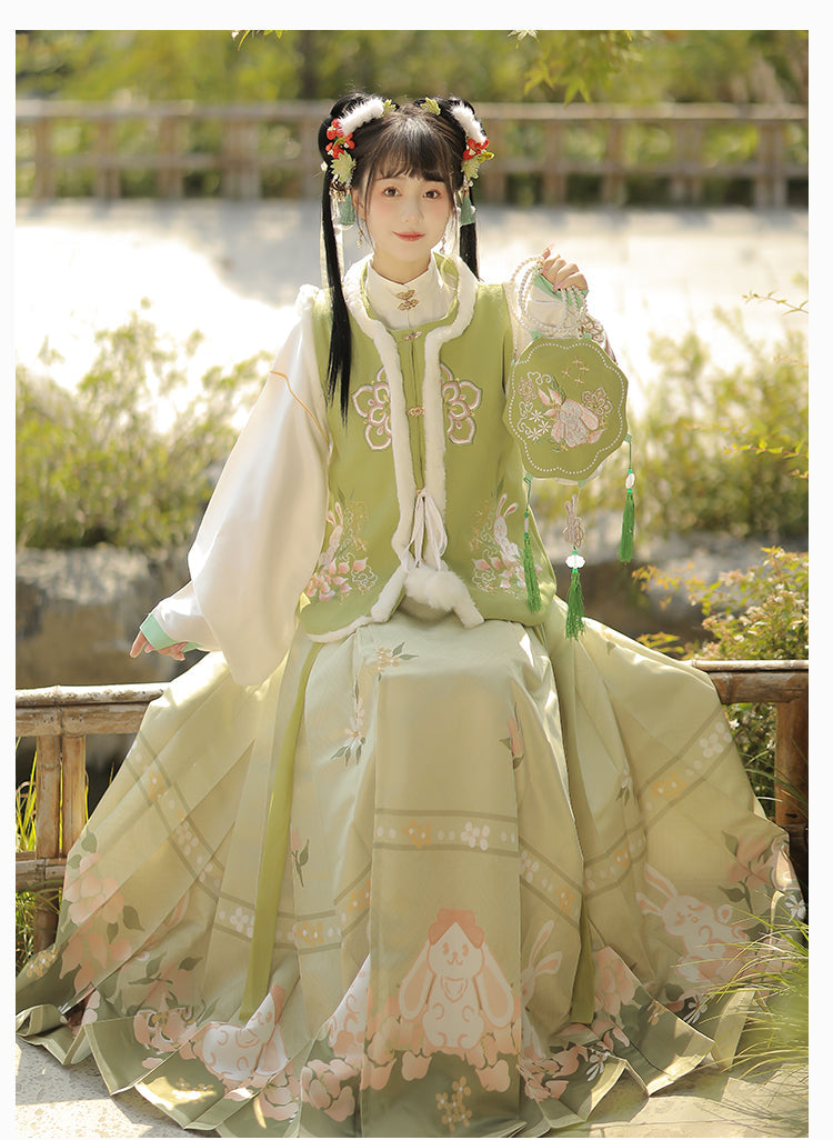 Fortune Rabbit 瑞兔 - Bijia & Mamianqun Ming Dynasty Hanfu Set