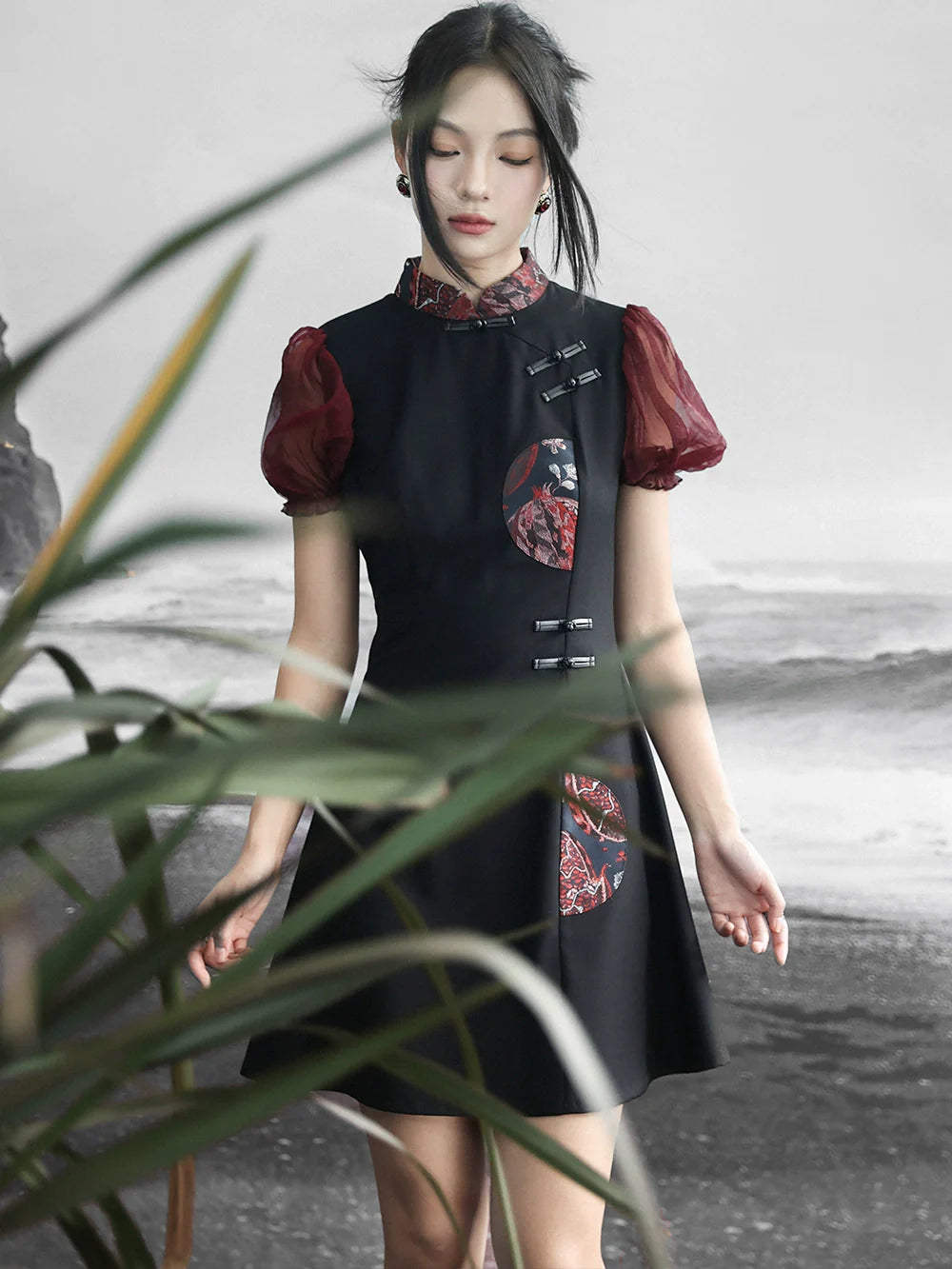 New Chinese Style Puff Dress: Orient