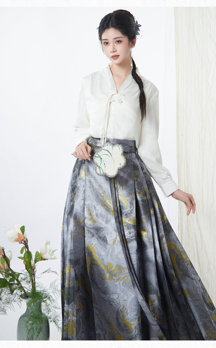 Quicksilver Sand 流银之砂 - Plus Size Hanfu Ming Dynasty Mamianqun