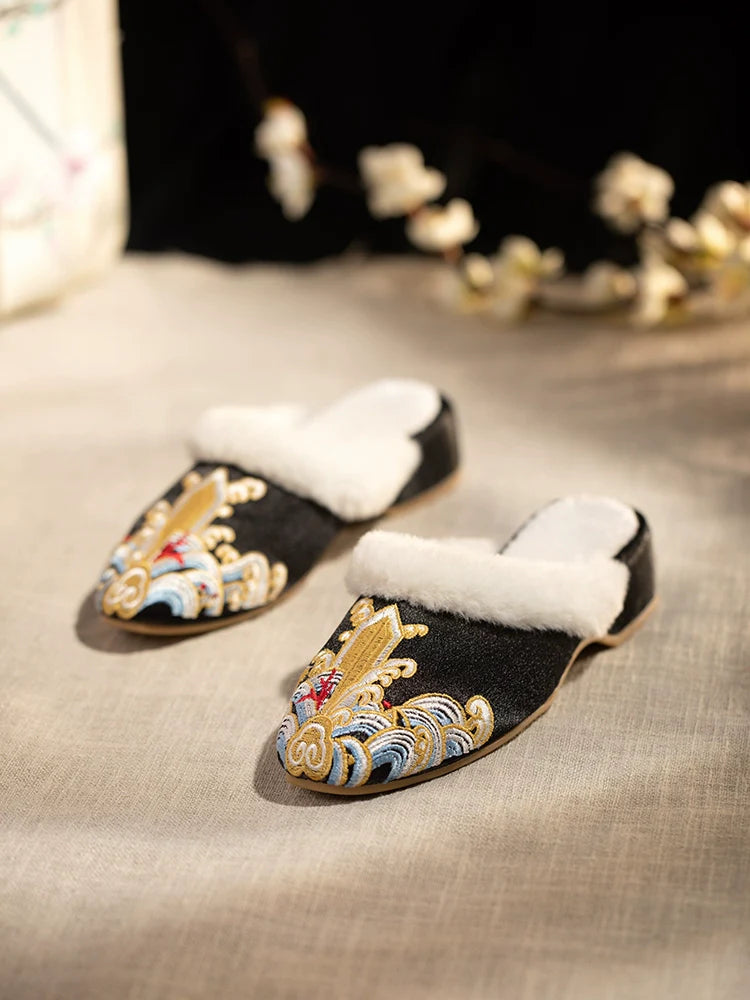 Qiyan - Embroidered Slip-On Shoes for Cheongsam