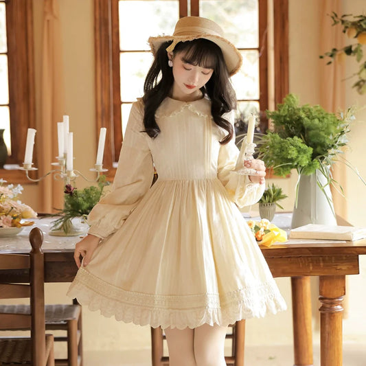 Qi Lolita Ming Dynasty Hanfu Cottage Inspired Outfit, Sunflower