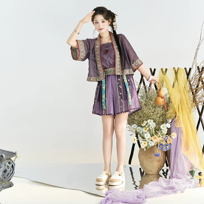 Ning Ye Purple 凝夜紫 - Modern Song Dynasty Hanfu Casual Outfit