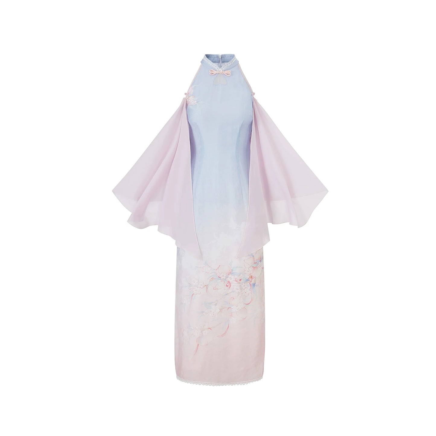 Summer Mountain Peach 初夏山桃 - New Chinese Style Cheongsam Dress (Preorder)