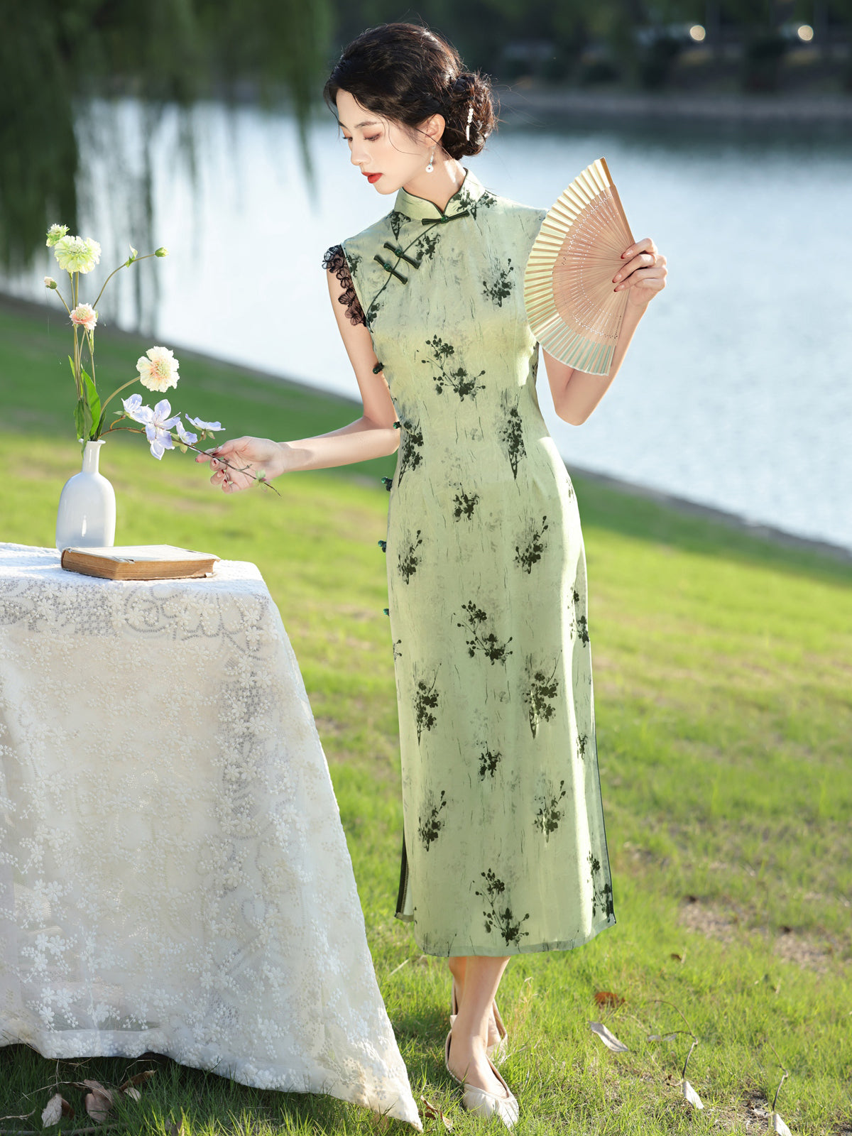 Cuimo Poetry - Spring Sleeveless Long Cheongsam