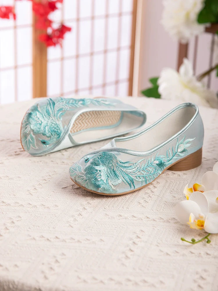 Clara - Embroidered Sheer Chinese Style Shoes