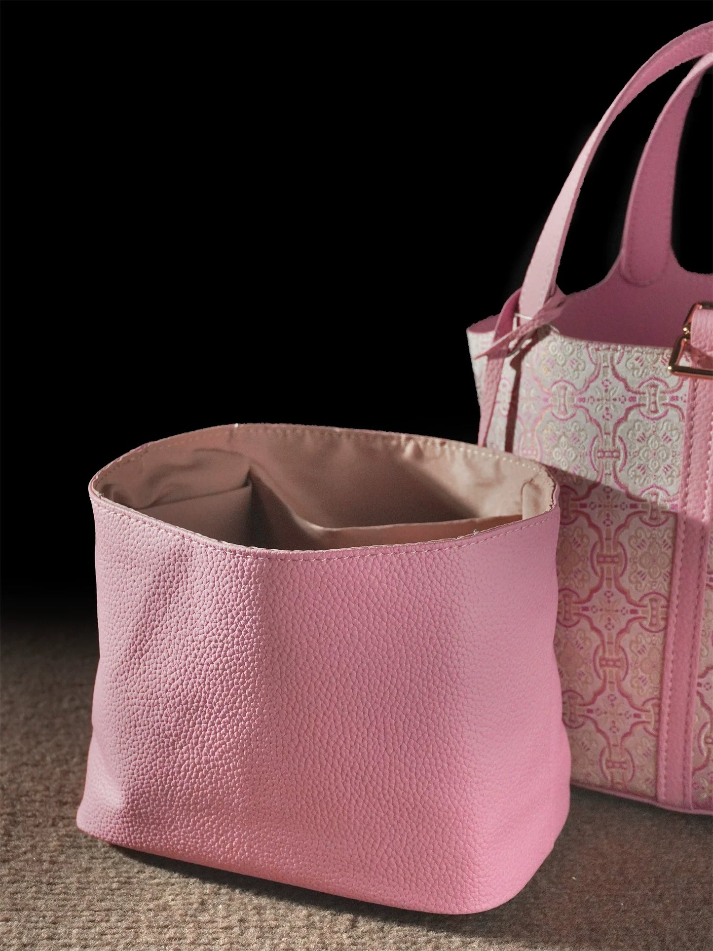 Dancing Breeze Pink Quartz Basket Handbag for Woman