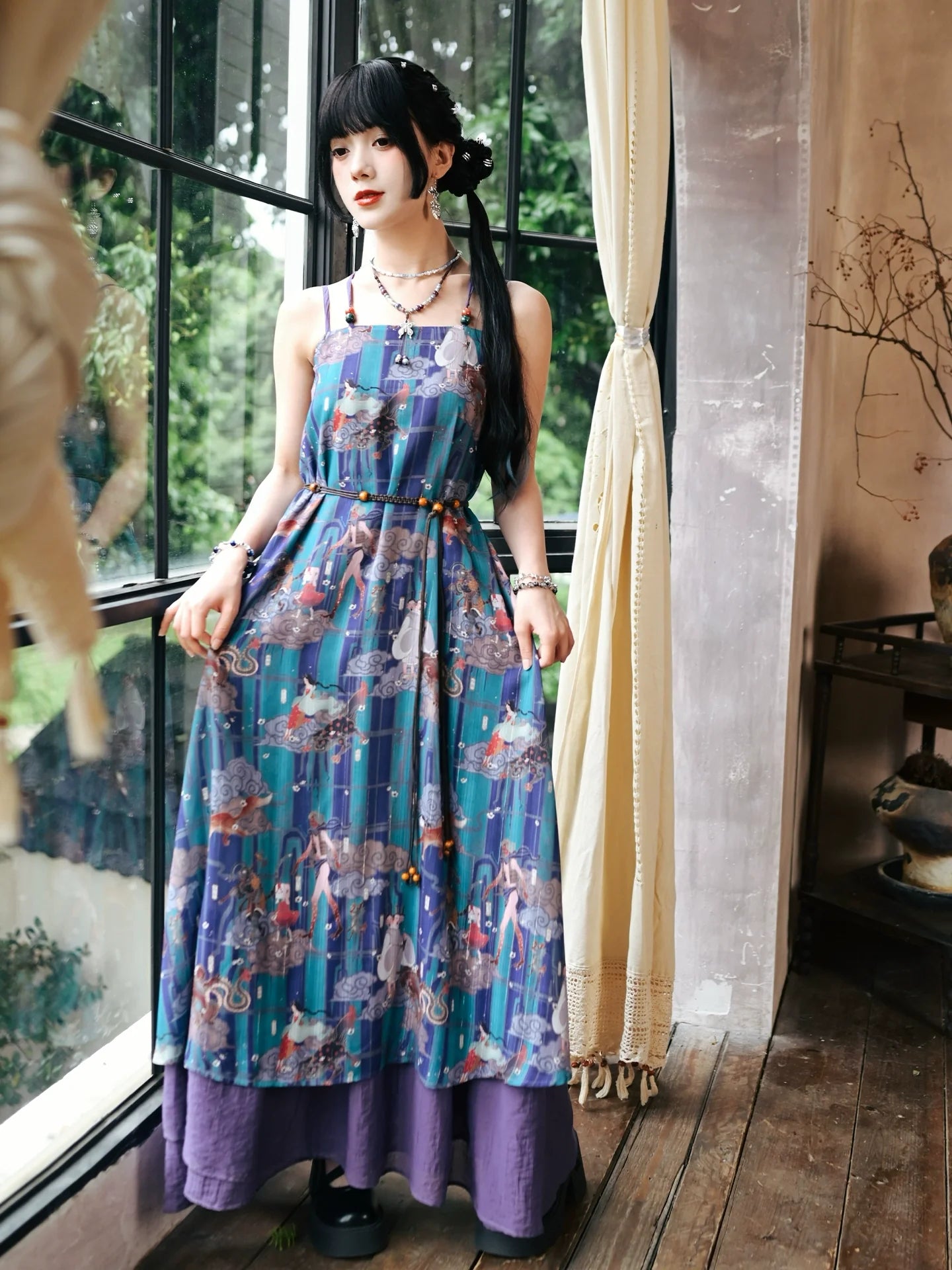 Phantom World 幻世集 - Traditional Chinese Element Printed Slip Dress