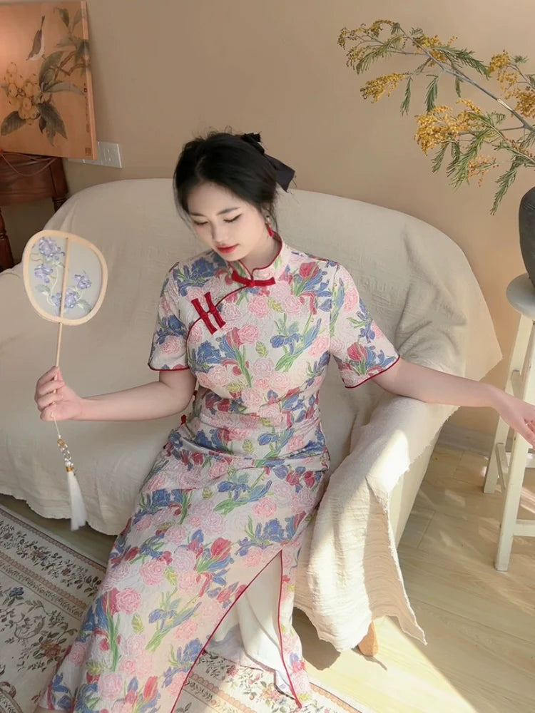 Spring Breeze 十里春风 - New Chinese Style Cheongsam Dress