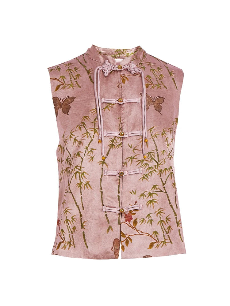 Fluttering Butterflies - New Chinese Style Jacquard Women Vest