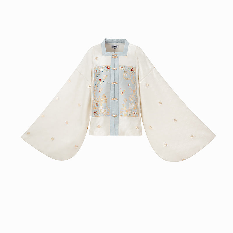 White Moon Pavilion 白月亭 - Pipa Sleeve Top & Mamianqun Ming Dynasty Hanfu Set