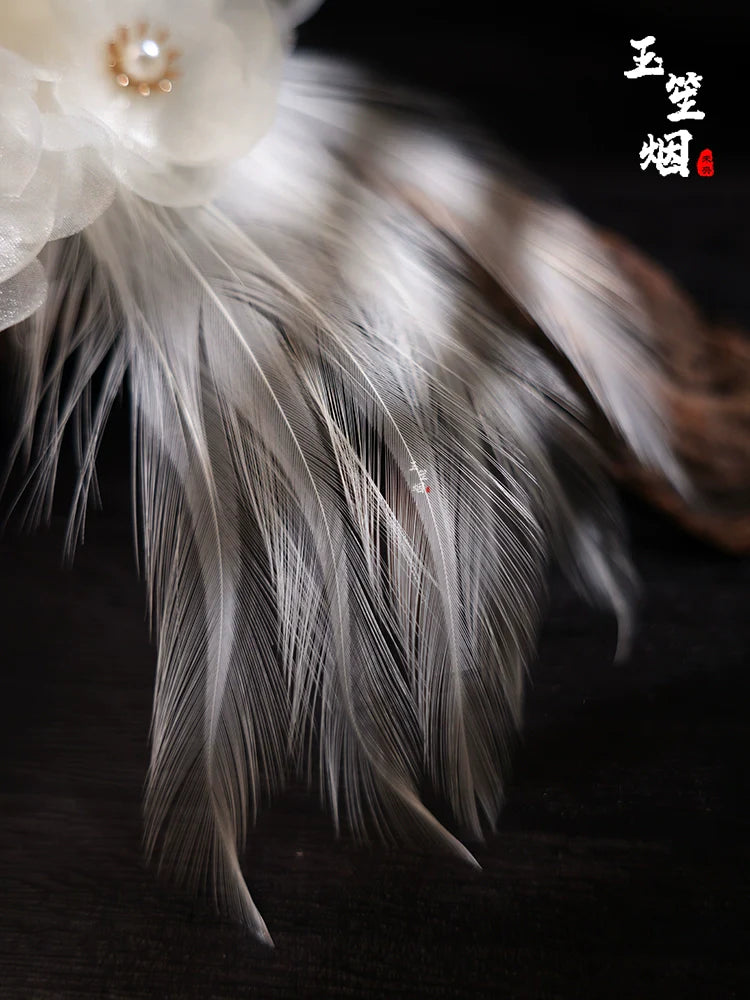 Hair Clips: Crane Feathers