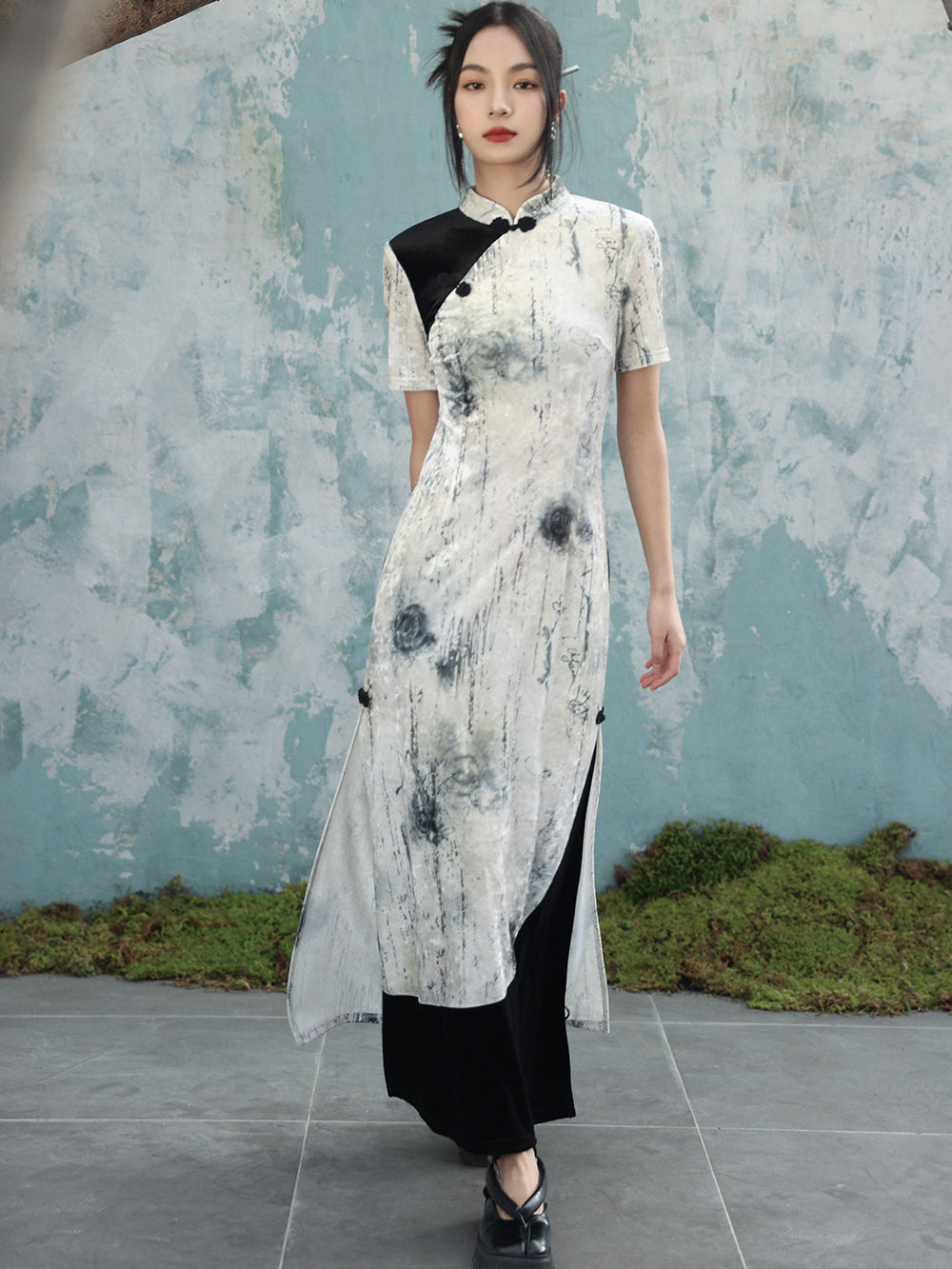 Velvet Fleur - Women's Summer New Chinese Style Cheongsam Dress
