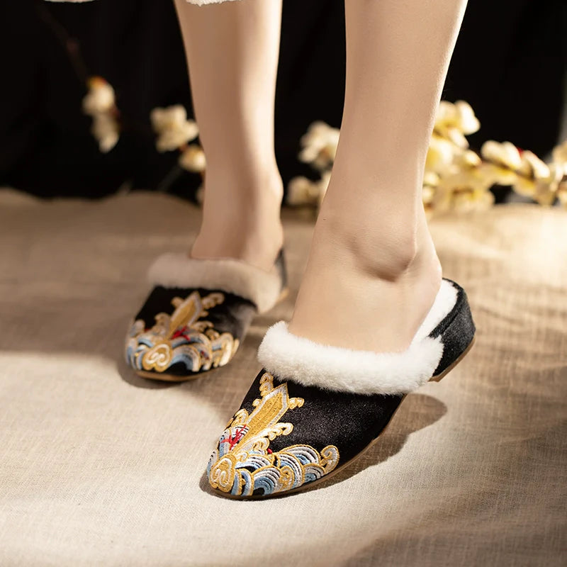 Qiyan - Embroidered Slip-On Shoes for Cheongsam