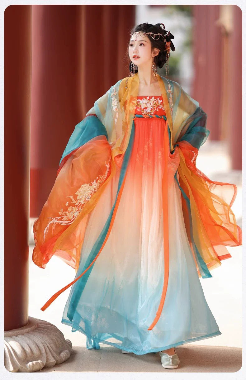 Listen to Rain 听雨 - Tang Dynasty Style Hanfu Dress Heziqun