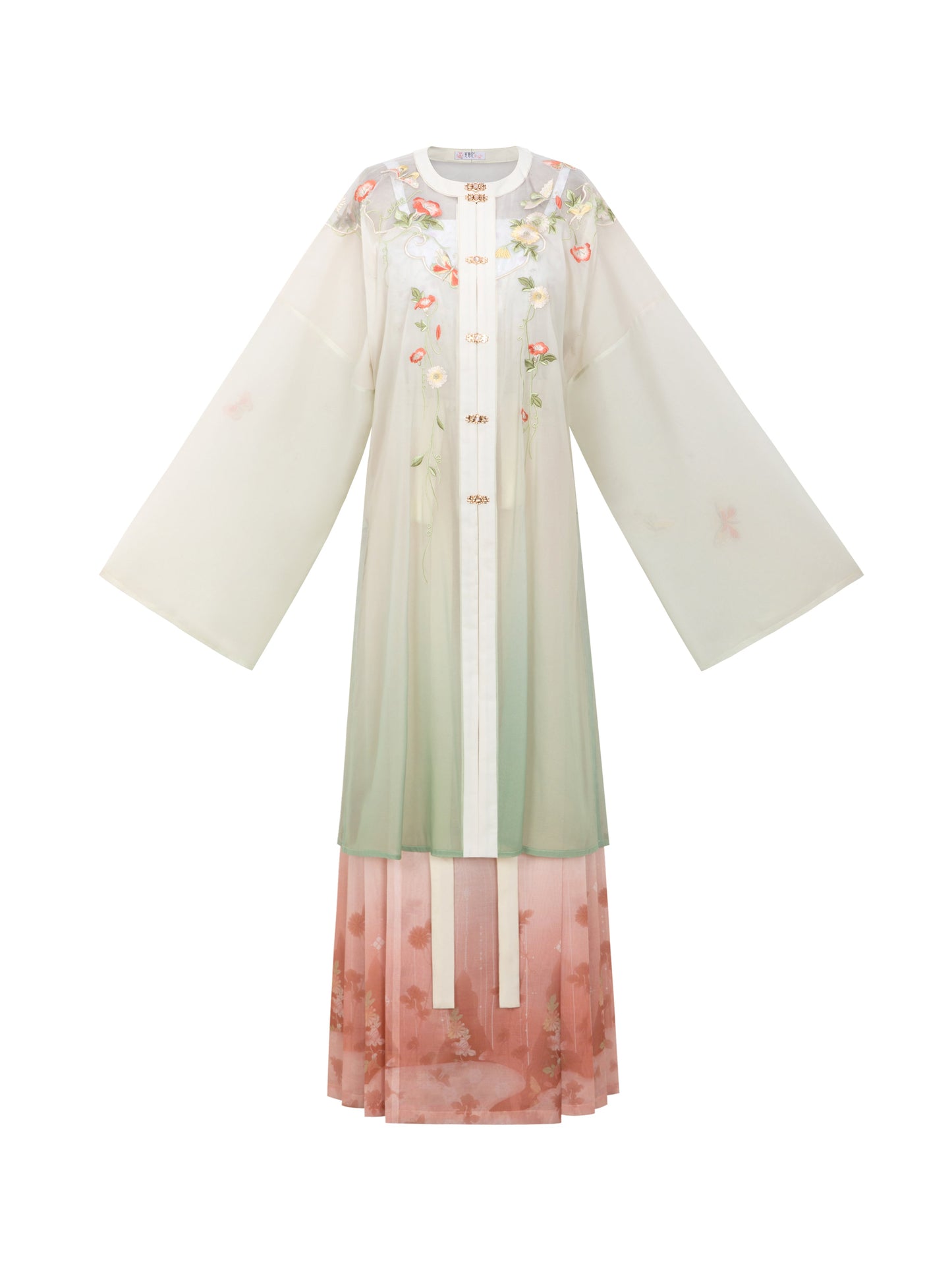 Falling Flower Notes 落花笺 - Round Neck Robe & Mamianqun Ming Dynasty Hanfu Set
