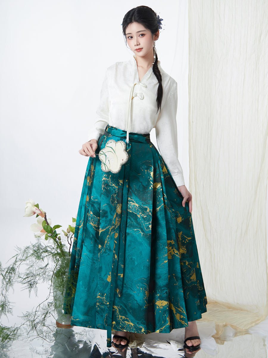Quicksilver Sand 流银之砂 - Plus Size Hanfu Ming Dynasty Mamianqun